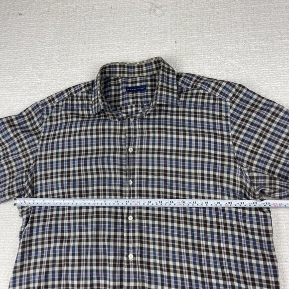 ETRO Shirt Men 44 Plaid Brown/Purple/Blue Preppy Dress Long Sleeve Made in Italy - Picture 11 of 16